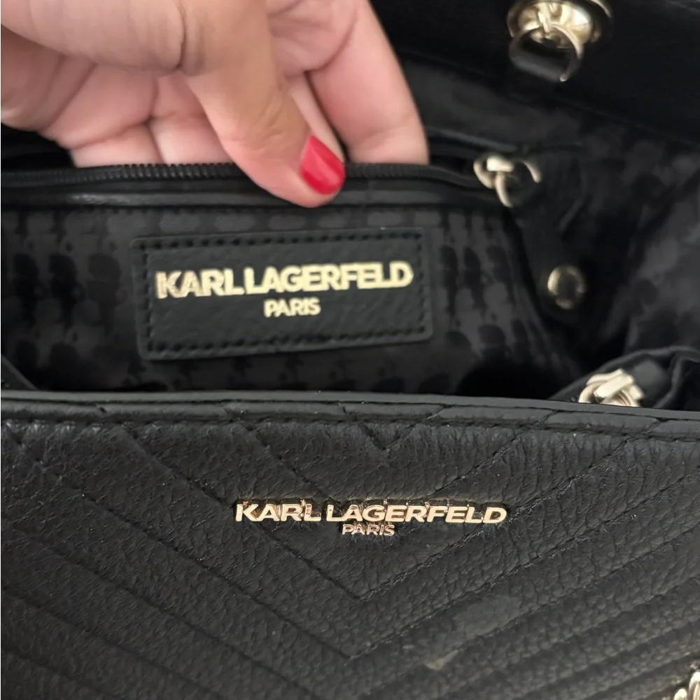Karl Lagerfeld Black Quilted Women's Bag - Picture 6 of 8